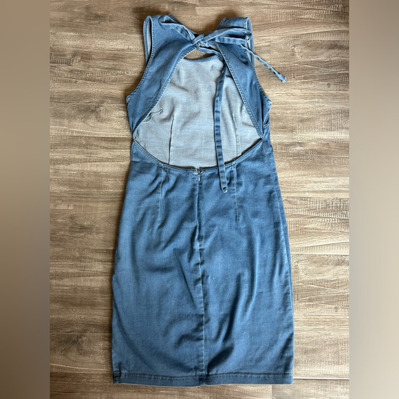 Backless Denim Mini Dress - Picture 5 of 10